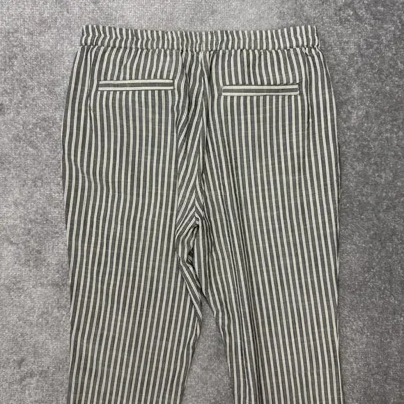 Marine Layer Pants Women Medium Black White Stripe Tencel Pull On Relaxed Casual - Picture 11 of 12